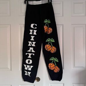 Chinatown Market Keeping The Game Fresh Sweatpants Small Black NEW - flawed